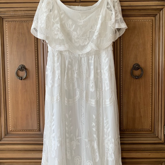 Pinkblush Lace Off Shoulder Maternity Maxi - Picture 7 of 8